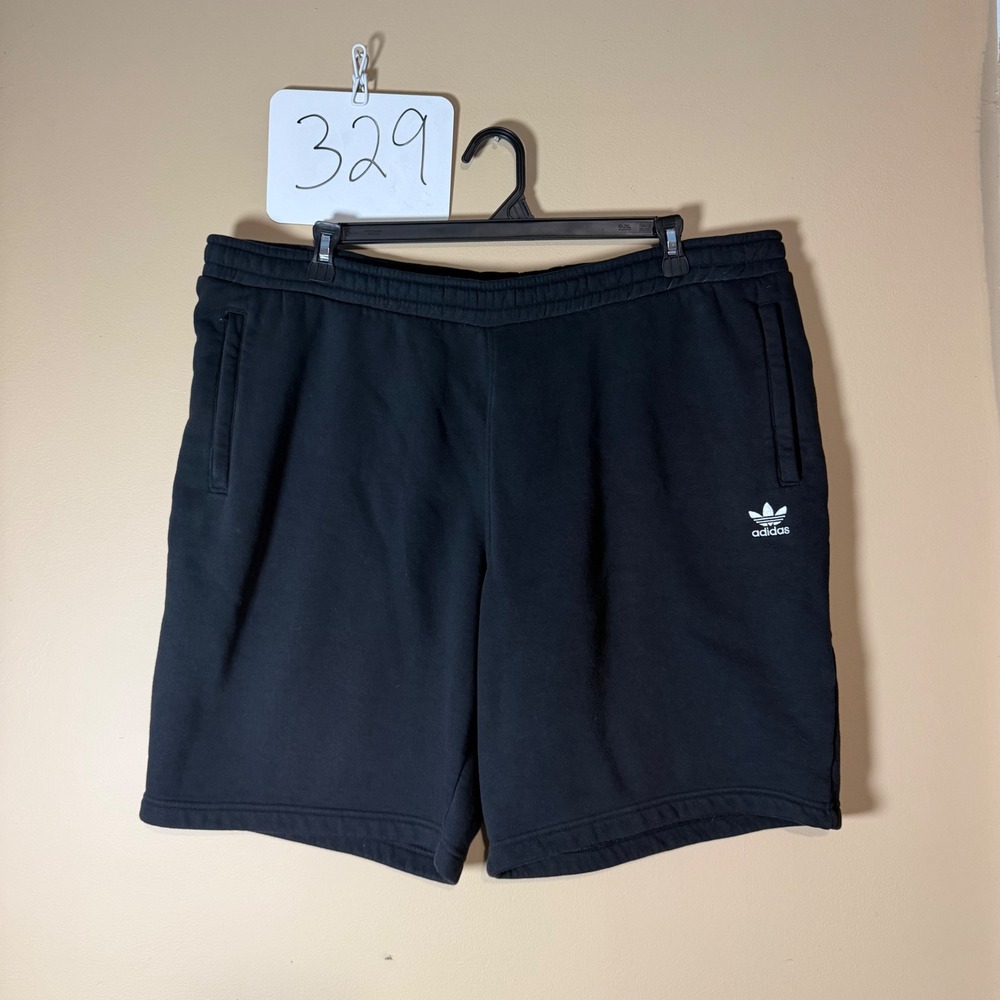 Adidas Originals Trefoil Fleece Shorts Mens 2XL Black Athletic Sweat Shorts